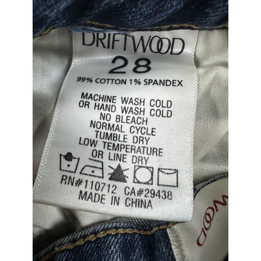 Driftwood Audrey Embroidered Bird Vale Straight Jeans Sz 28 Blue Denim Sundance - Picture 9 of 14